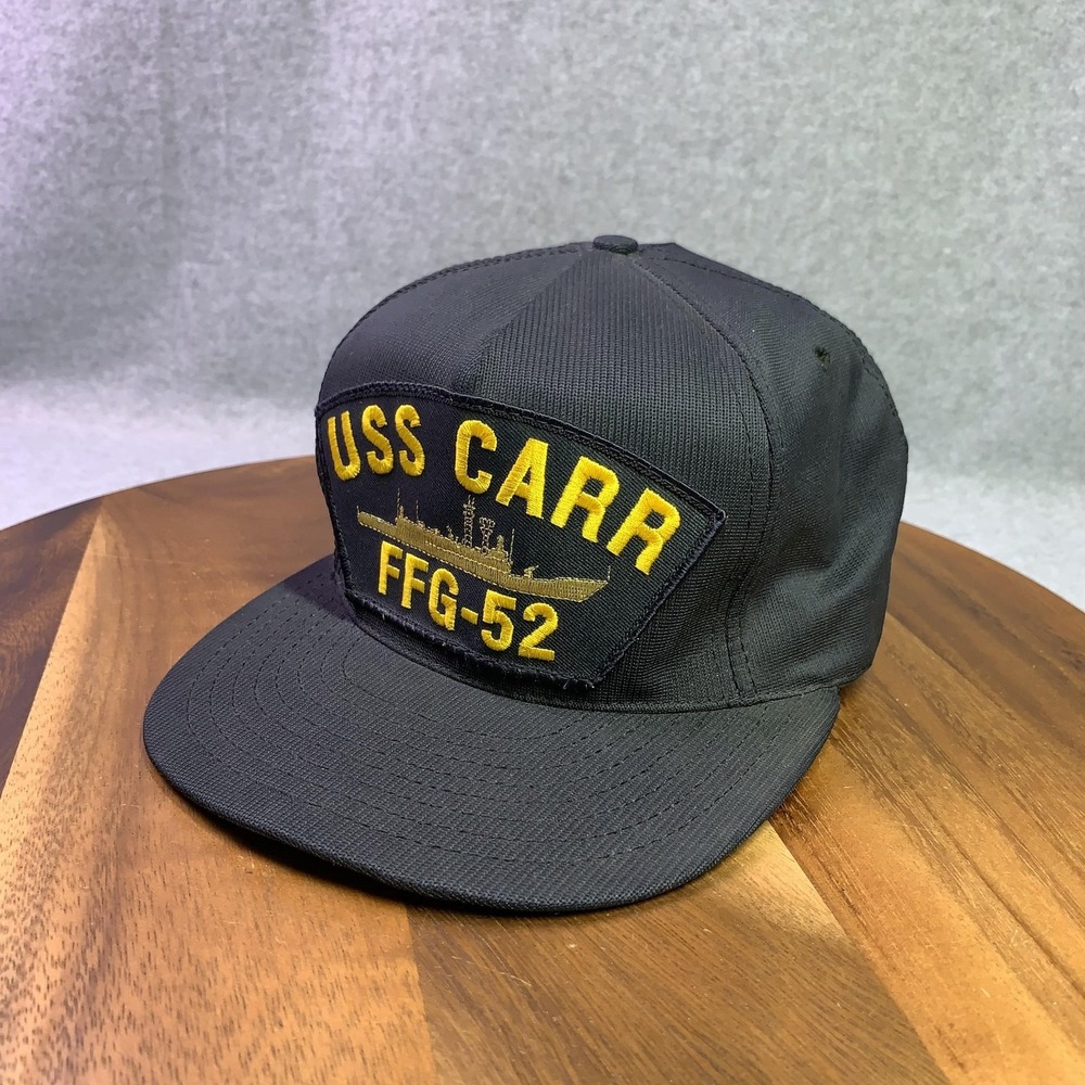 Vintage North Star USS Carr‎ FFG-52 Hat Cap Snap Back Black Embroidered USN Mens